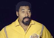 Chamberlain with the LA Lakers in the closing stages of his NBA career.